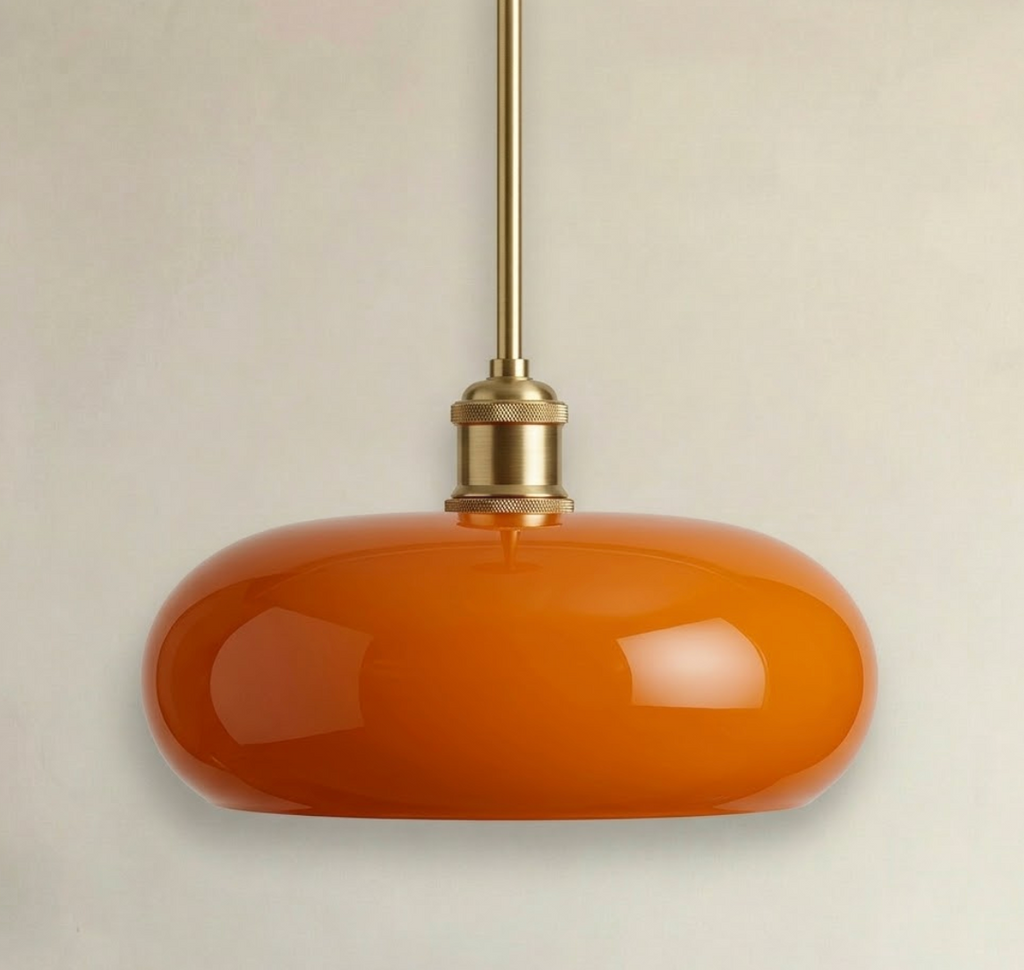 Abat-Jour Design Bari en Verre Blanc Brillant - Suspension Moderne