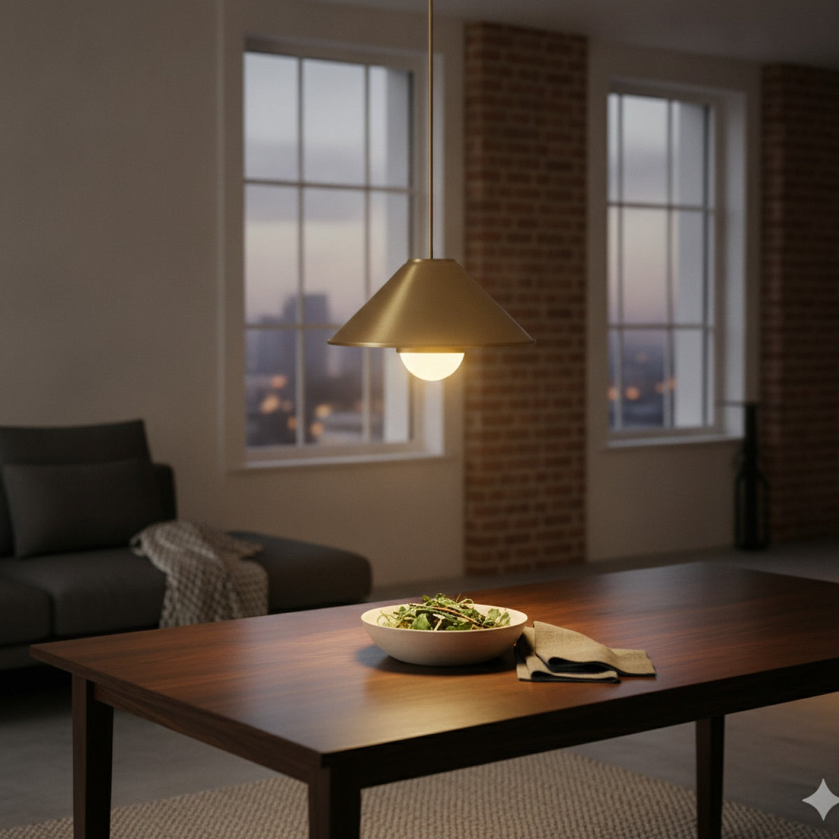 Abat-Jour Roma Doré Brossé - Style Industriel Loft