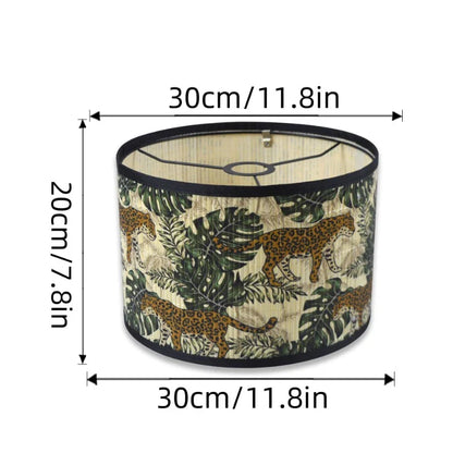 Abat-Jour Cylindrique en Bambou Luang avec Motifs Floraux et Végétaux - Ambiance Naturelle