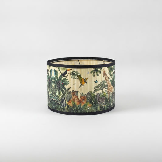 Abat-Jour Cylindrique en Bambou Luang avec Motifs Floraux et Végétaux - Ambiance Naturelle