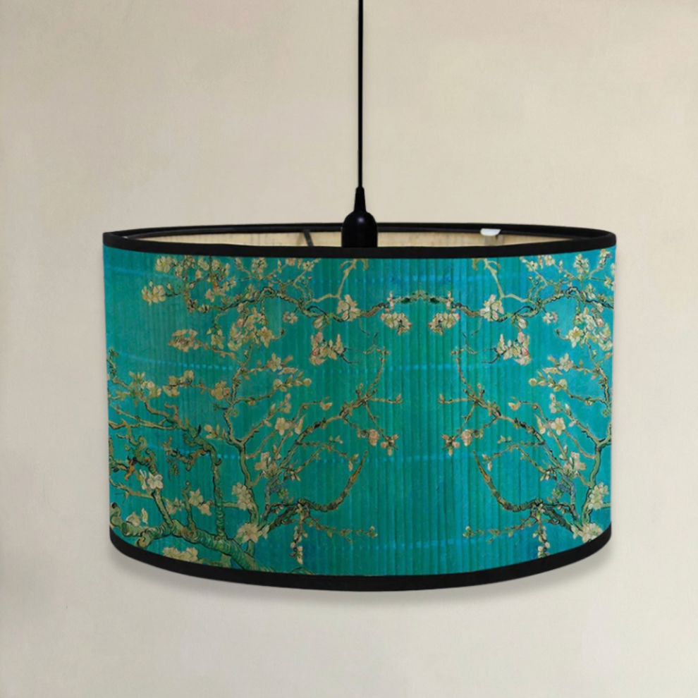 Abat-Jour Arty Cylindrique en Bambou - Design Artistique & Éclairage Chaleureux
