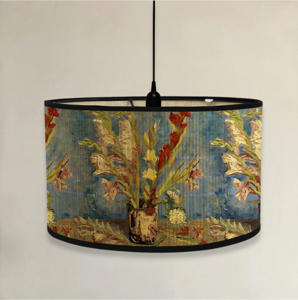 Abat-Jour Arty Cylindrique en Bambou - Design Artistique & Éclairage Chaleureux