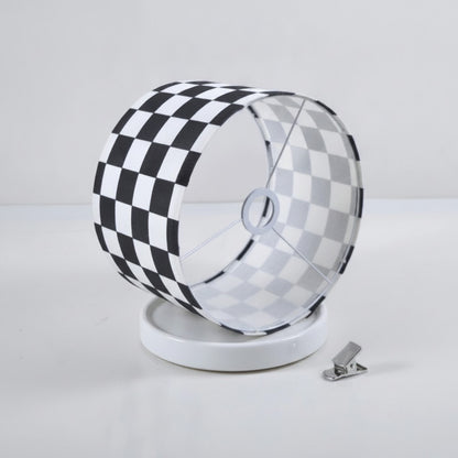 Abat-Jour Design Damier : Tissu Géométrique pour Luminaire Cylindrique