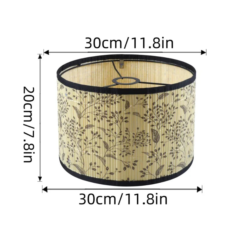 Abat-Jour Fleur Canton : Style Naturel en Bambou et Tissu Imprimé