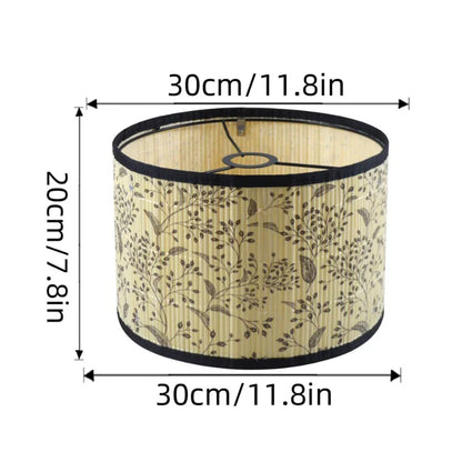Abat-Jour Fleur Canton : Style Naturel en Bambou et Tissu Imprimé