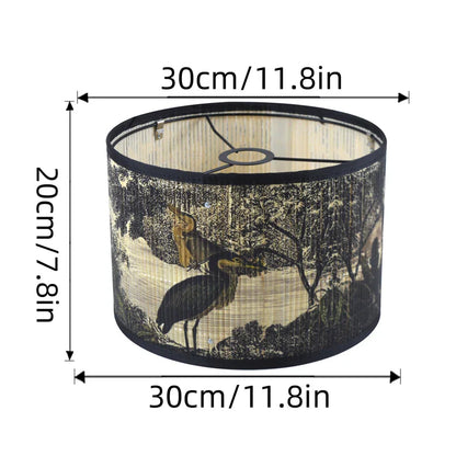 Abat-Jour Fleur Canton : Style Naturel en Bambou et Tissu Imprimé