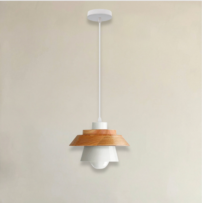 Abat Jour Helsinki Bois & Métal Blanc Scandinave