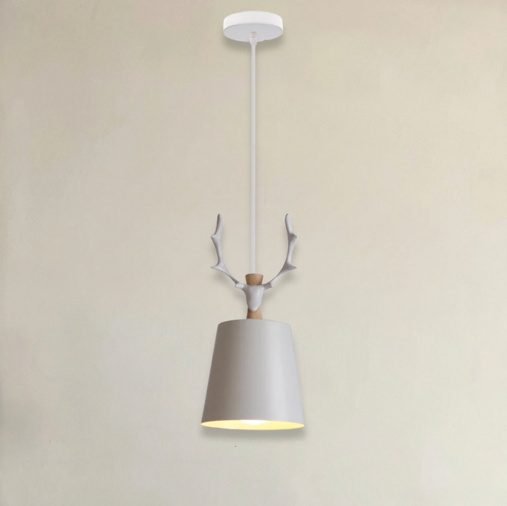 Abat Jour Helsinki Bois & Métal Blanc Scandinave