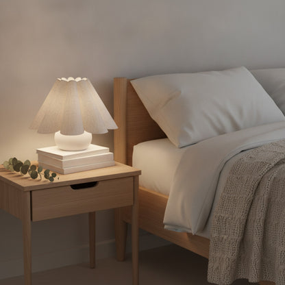 Abat-Jour Plissé en Lin Faro - Style & Élégance pour Chambre et Chevet