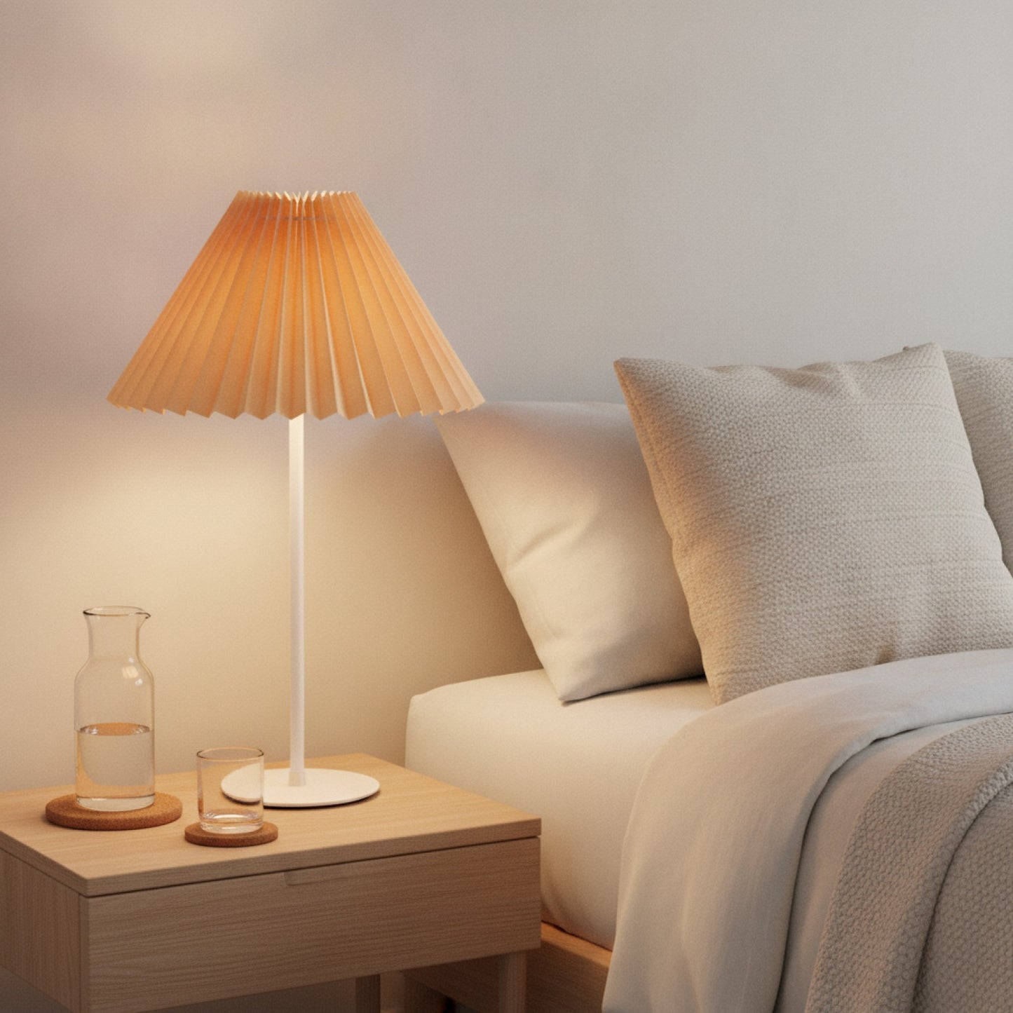 Abat-Jour Riga : Plissé Conique pour Lampe de Chevet