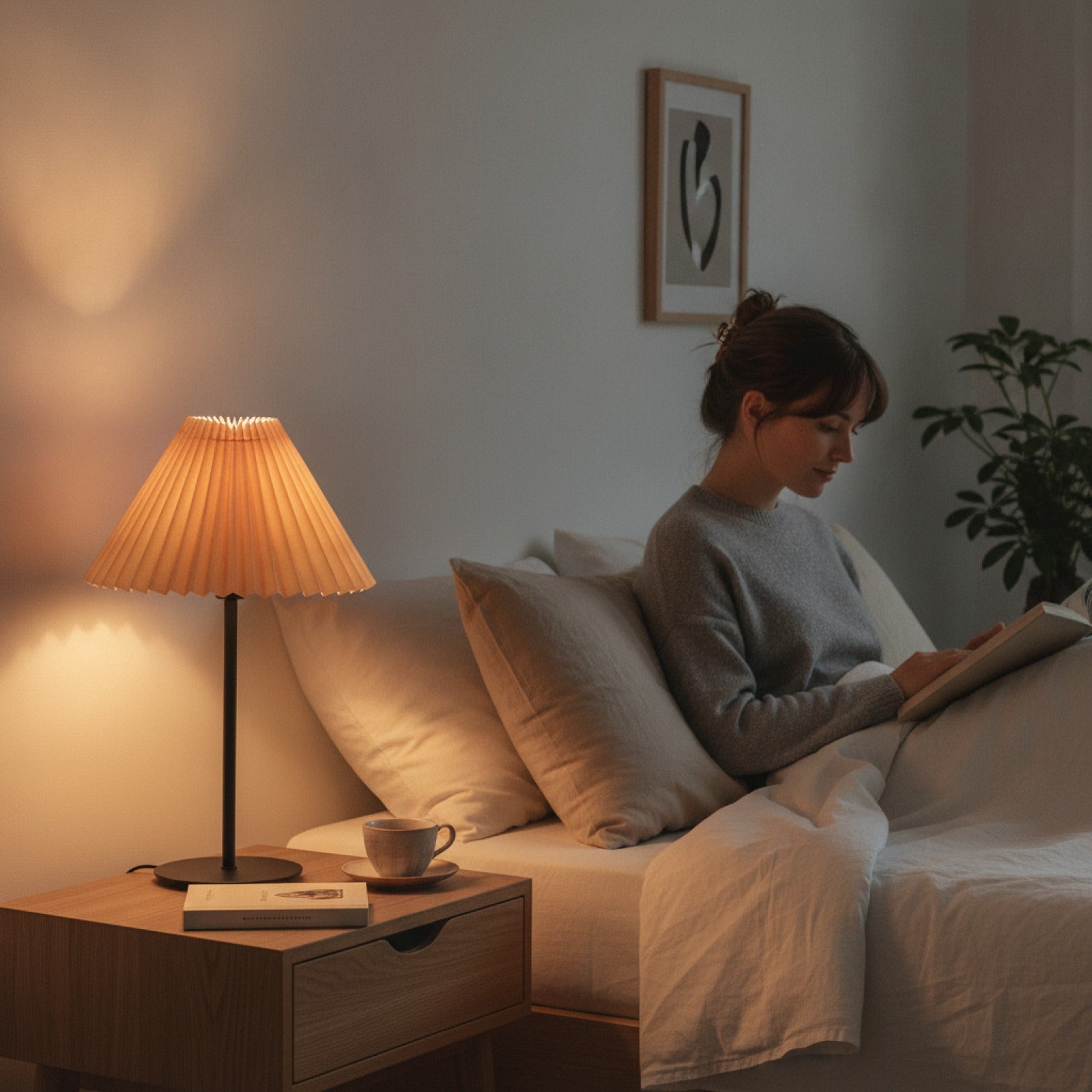 Abat-Jour Riga : Plissé Conique pour Lampe de Chevet