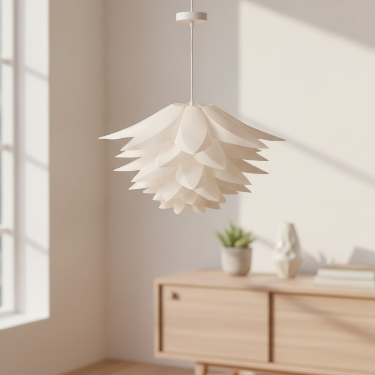Abat Jour Suspension Split Fleur Modulable Bleu