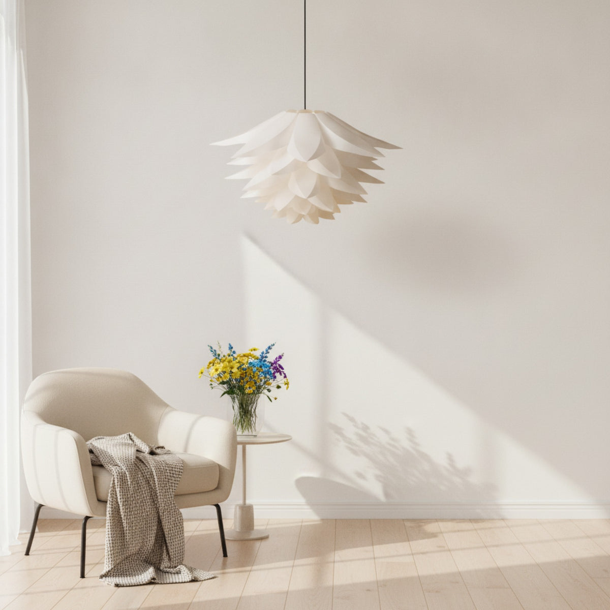 Abat Jour Suspension Split Fleur Modulable Bleu