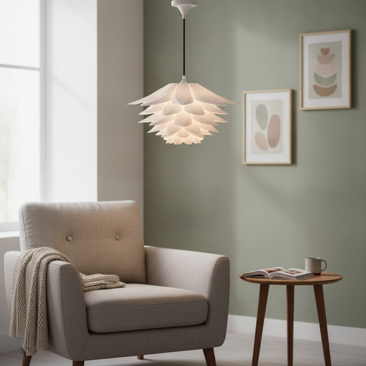 Abat Jour Suspension Split Fleur Modulable Bleu
