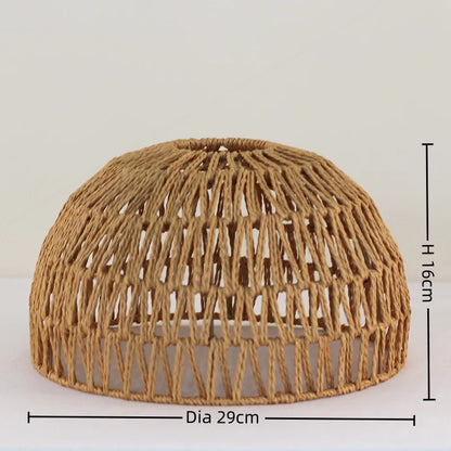 Decoration Hand-woven Retro Paper-rope Lampshade Chandelier Rattan Light Cover For Cofe , Home, Hotel-Grain-Light