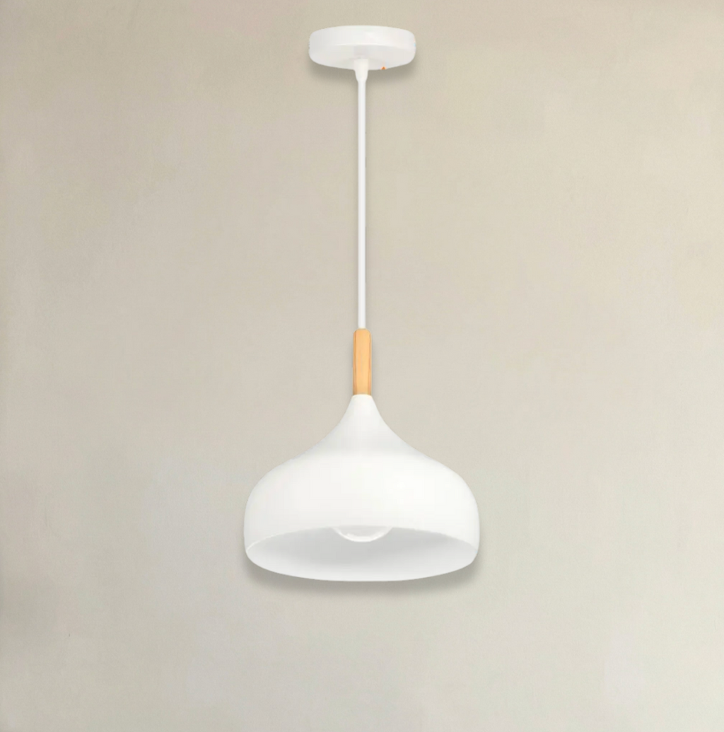 Abat Jour Helsinki Bois & Métal Blanc Scandinave