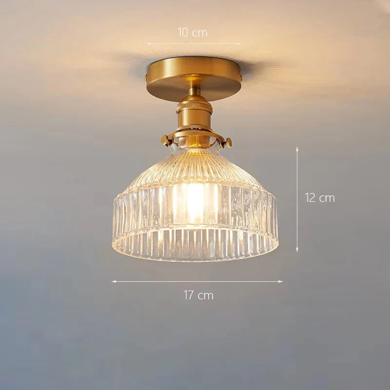 Applique Murale Art Déco en Verre Laiton - Lampe Moderne E27 pour Salon, Chambre, Couloir