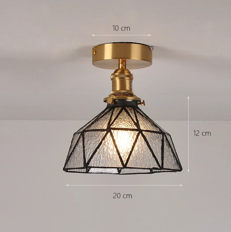 Applique Murale Verre & Laiton Style Art Déco - Lampe Design E27 pour Cuisine, Salon, Chambre