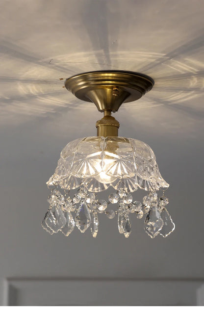 Multiple Styles Nordic Ceiling Light Fixture Glass or Ceramic Shade Vintage Ceiling Lamp with E27 Base for Hallway Entryway-Grain-Light