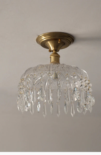 Multiple Styles Nordic Ceiling Light Fixture Glass or Ceramic Shade Vintage Ceiling Lamp with E27 Base for Hallway Entryway-Grain-Light
