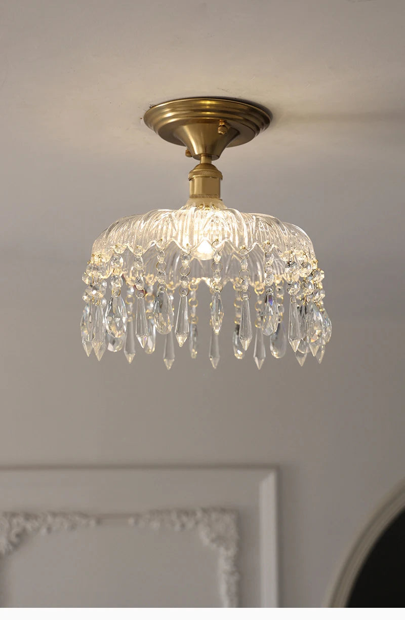Multiple Styles Nordic Ceiling Light Fixture Glass or Ceramic Shade Vintage Ceiling Lamp with E27 Base for Hallway Entryway-Grain-Light