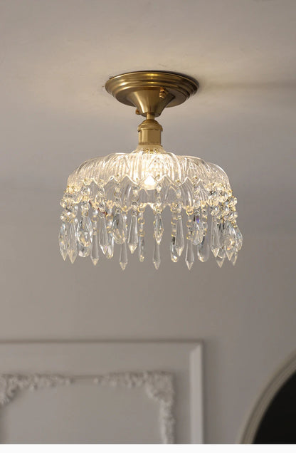 Multiple Styles Nordic Ceiling Light Fixture Glass or Ceramic Shade Vintage Ceiling Lamp with E27 Base for Hallway Entryway-Grain-Light