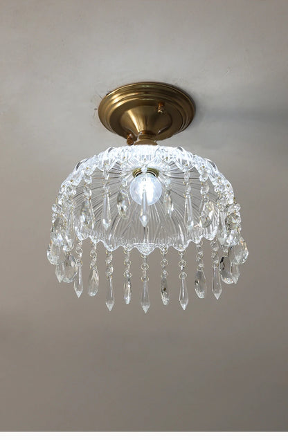 Multiple Styles Nordic Ceiling Light Fixture Glass or Ceramic Shade Vintage Ceiling Lamp with E27 Base for Hallway Entryway-Grain-Light