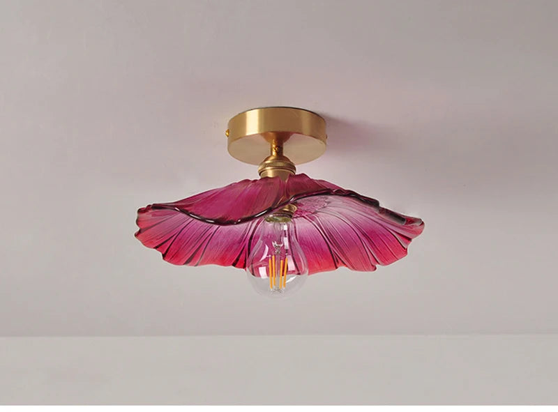 Multiple Styles Nordic Ceiling Light Fixture Glass or Ceramic Shade Vintage Ceiling Lamp with E27 Base for Hallway Entryway-Grain-Light