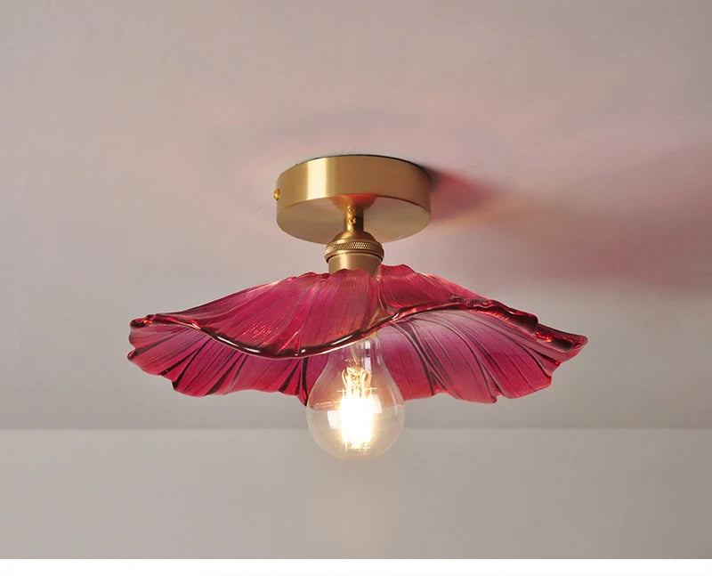 Multiple Styles Nordic Ceiling Light Fixture Glass or Ceramic Shade Vintage Ceiling Lamp with E27 Base for Hallway Entryway-Grain-Light