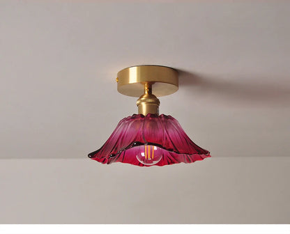 Multiple Styles Nordic Ceiling Light Fixture Glass or Ceramic Shade Vintage Ceiling Lamp with E27 Base for Hallway Entryway-Grain-Light
