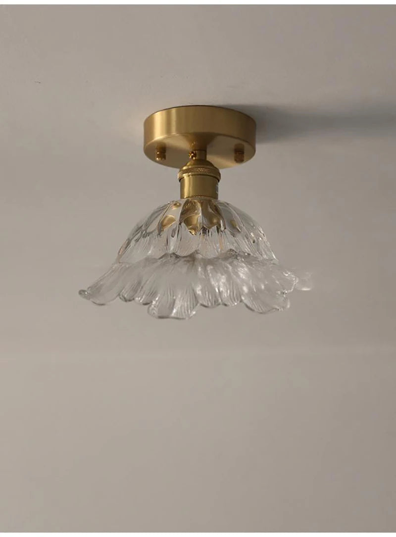 Multiple Styles Nordic Ceiling Light Fixture Glass or Ceramic Shade Vintage Ceiling Lamp with E27 Base for Hallway Entryway-Grain-Light