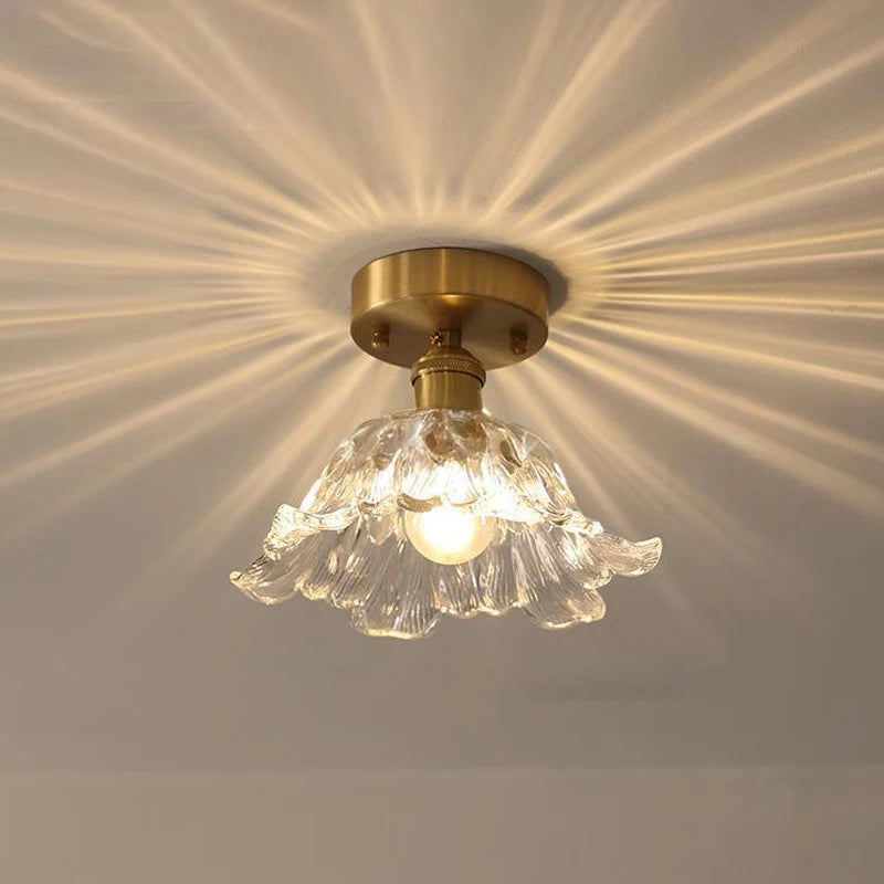 Multiple Styles Nordic Ceiling Light Fixture Glass or Ceramic Shade Vintage Ceiling Lamp with E27 Base for Hallway Entryway-Grain-Light
