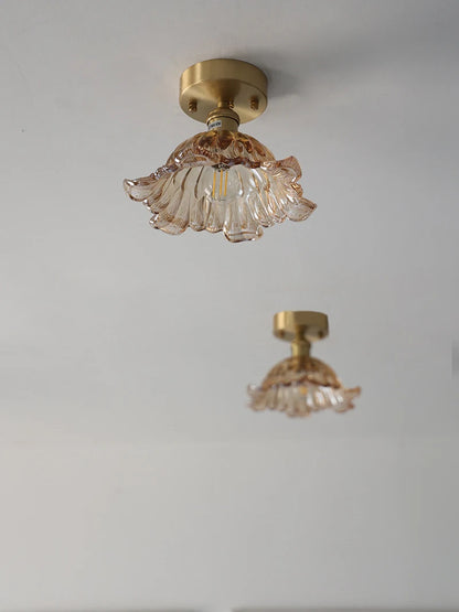 Multiple Styles Nordic Ceiling Light Fixture Glass or Ceramic Shade Vintage Ceiling Lamp with E27 Base for Hallway Entryway-Grain-Light