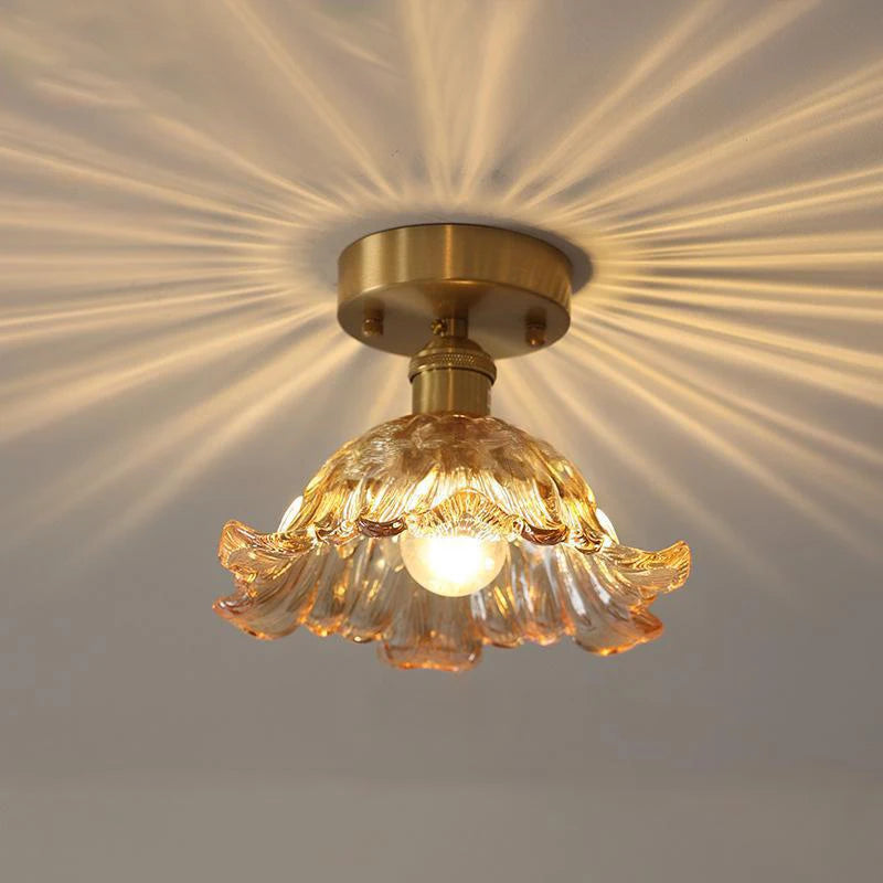 Multiple Styles Nordic Ceiling Light Fixture Glass or Ceramic Shade Vintage Ceiling Lamp with E27 Base for Hallway Entryway-Grain-Light