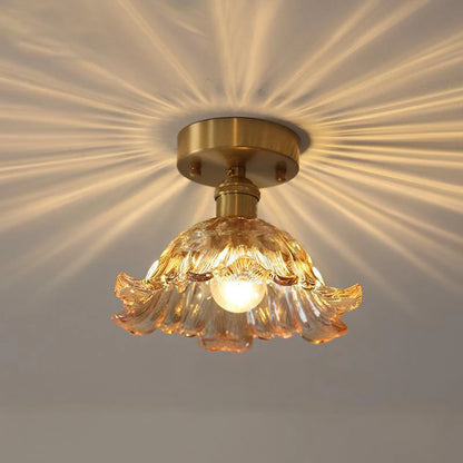 Multiple Styles Nordic Ceiling Light Fixture Glass or Ceramic Shade Vintage Ceiling Lamp with E27 Base for Hallway Entryway-Grain-Light