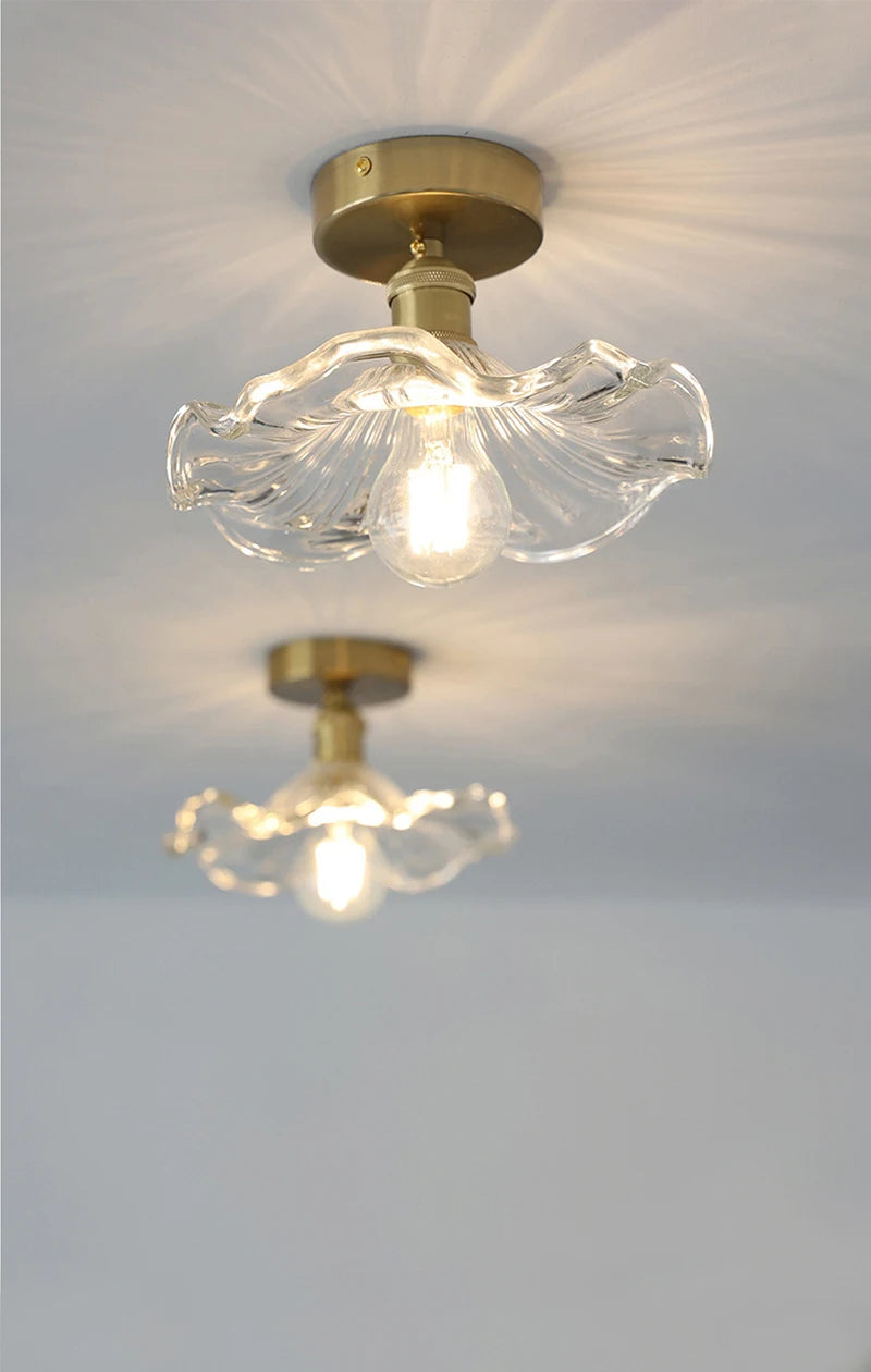 Multiple Styles Nordic Ceiling Light Fixture Glass or Ceramic Shade Vintage Ceiling Lamp with E27 Base for Hallway Entryway-Grain-Light