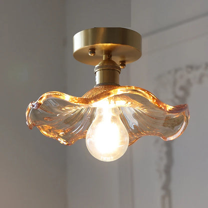Multiple Styles Nordic Ceiling Light Fixture Glass or Ceramic Shade Vintage Ceiling Lamp with E27 Base for Hallway Entryway-Grain-Light