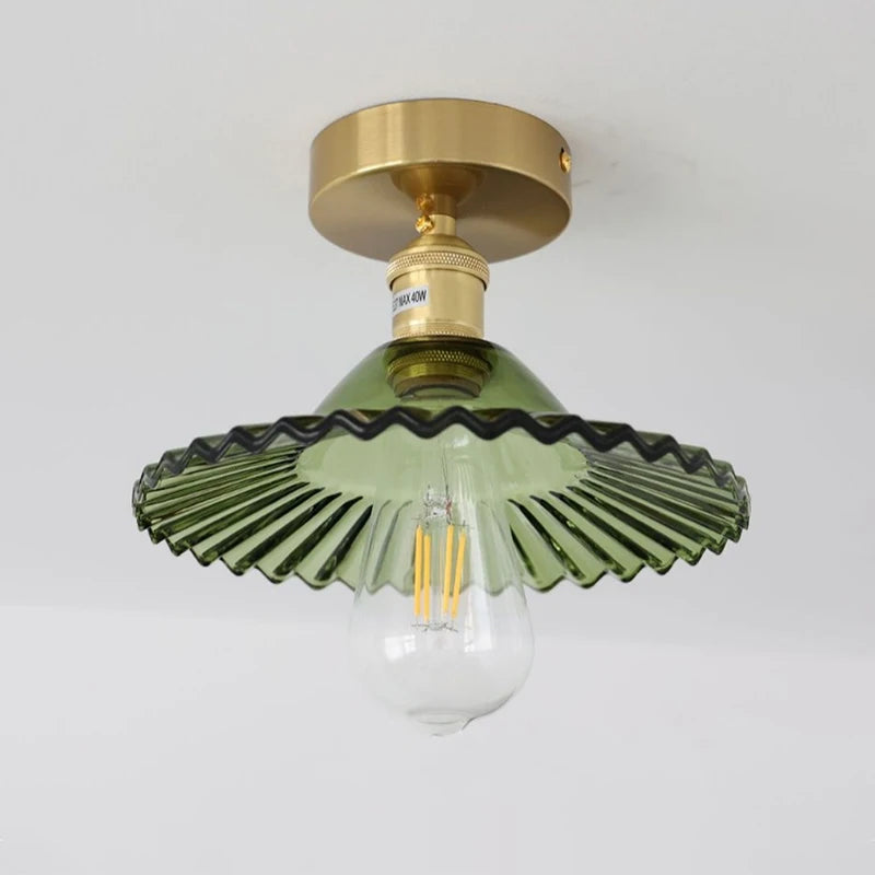 Multiple Styles Nordic Ceiling Light Fixture Glass or Ceramic Shade Vintage Ceiling Lamp with E27 Base for Hallway Entryway-Grain-Light
