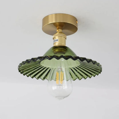 Multiple Styles Nordic Ceiling Light Fixture Glass or Ceramic Shade Vintage Ceiling Lamp with E27 Base for Hallway Entryway-Grain-Light