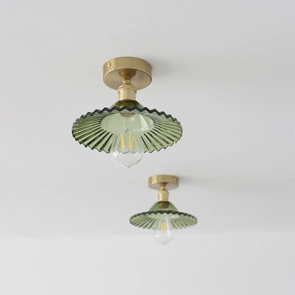 Multiple Styles Nordic Ceiling Light Fixture Glass or Ceramic Shade Vintage Ceiling Lamp with E27 Base for Hallway Entryway-Grain-Light