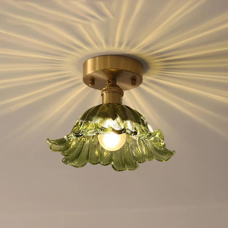 Multiple Styles Nordic Ceiling Light Fixture Glass or Ceramic Shade Vintage Ceiling Lamp with E27 Base for Hallway Entryway-Grain-Light