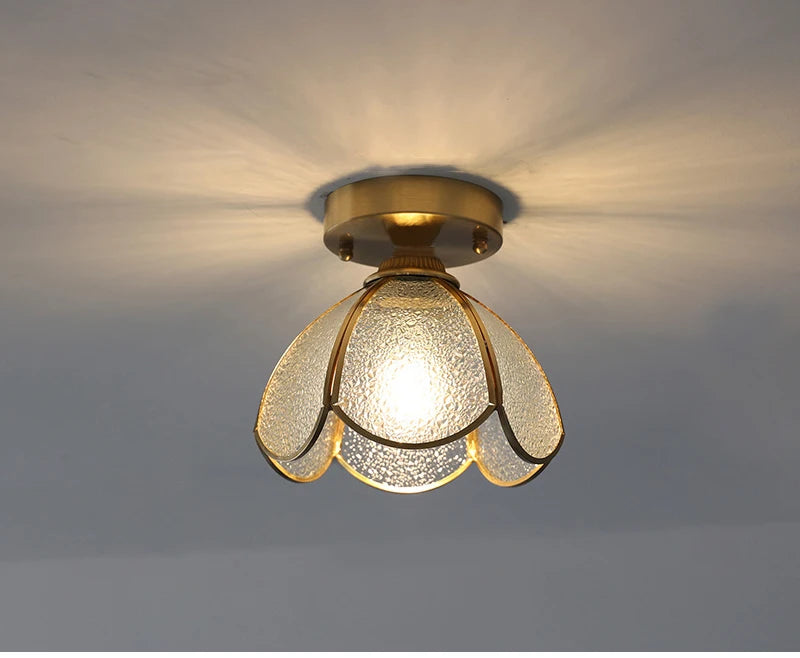 Multiple Styles Nordic Ceiling Light Fixture Glass or Ceramic Shade Vintage Ceiling Lamp with E27 Base for Hallway Entryway-Grain-Light