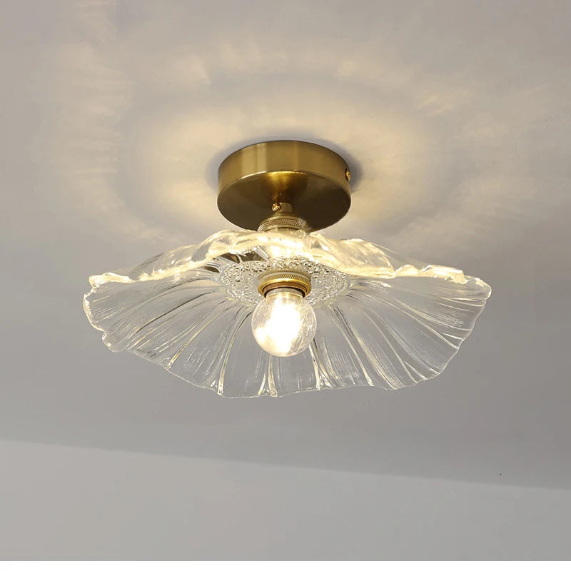 Multiple Styles Nordic Ceiling Light Fixture Glass or Ceramic Shade Vintage Ceiling Lamp with E27 Base for Hallway Entryway-Grain-Light