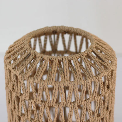 Decoration Hand-woven Retro Paper-rope Lampshade Chandelier Rattan Light Cover For Cofe , Home, Hotel-Grain-Light