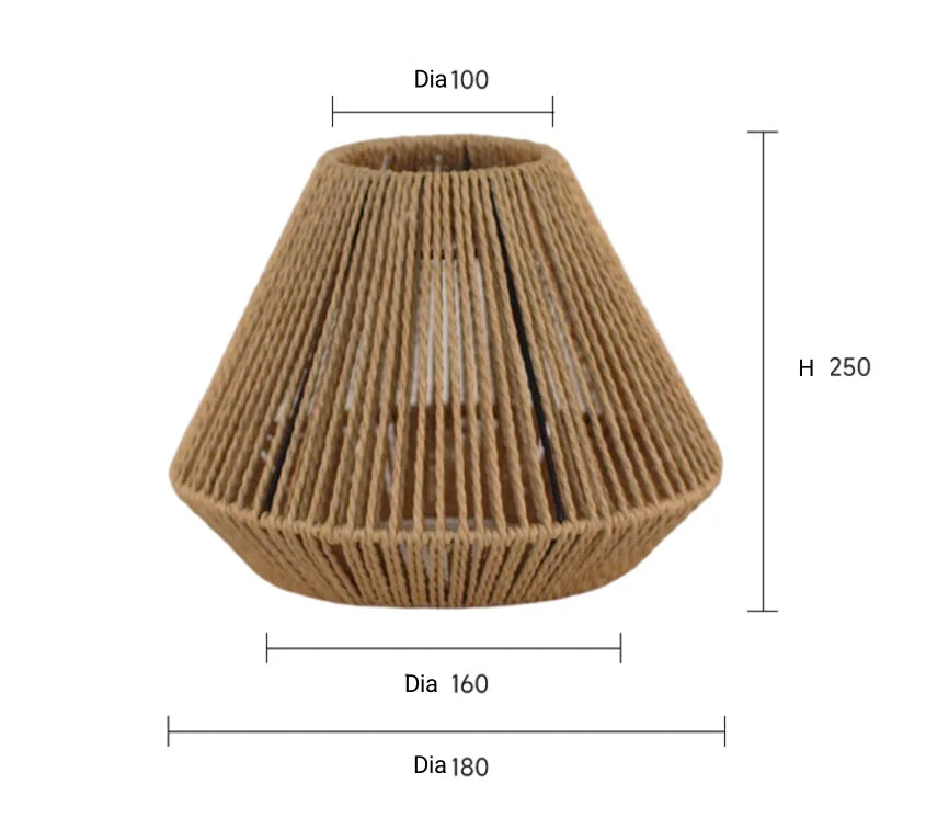 Decoration Hand-woven Retro Paper-rope Lampshade Chandelier Rattan Light Cover For Cofe , Home, Hotel-Grain-Light