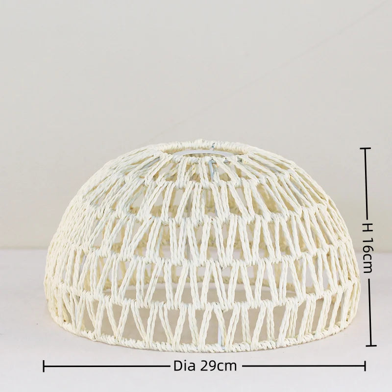 Decoration Hand-woven Retro Paper-rope Lampshade Chandelier Rattan Light Cover For Cofe , Home, Hotel-Grain-Light