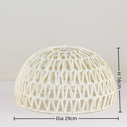 Decoration Hand-woven Retro Paper-rope Lampshade Chandelier Rattan Light Cover For Cofe , Home, Hotel-Grain-Light