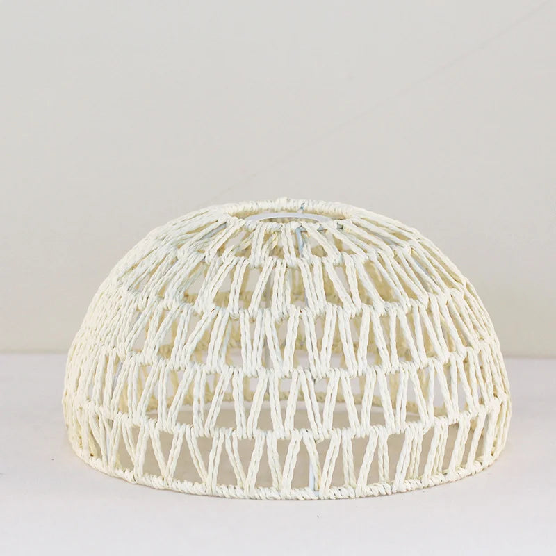 Decoration Hand-woven Retro Paper-rope Lampshade Chandelier Rattan Light Cover For Cofe , Home, Hotel-Grain-Light