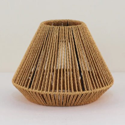 Decoration Hand-woven Retro Paper-rope Lampshade Chandelier Rattan Light Cover For Cofe , Home, Hotel-Grain-Light