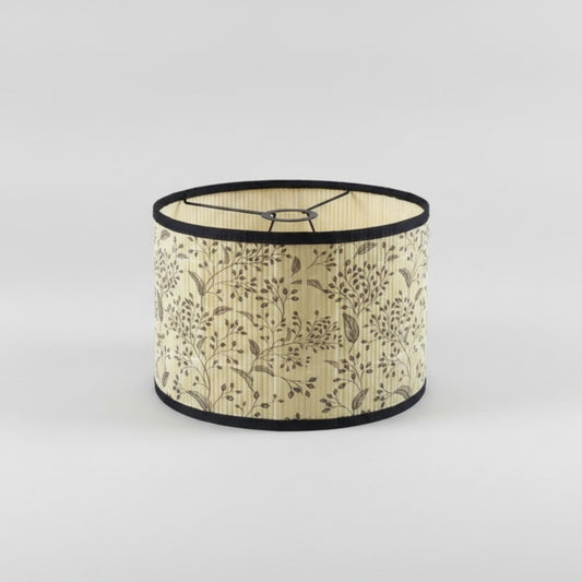 Abat-Jour Fleur Canton : Style Naturel en Bambou et Tissu Imprimé